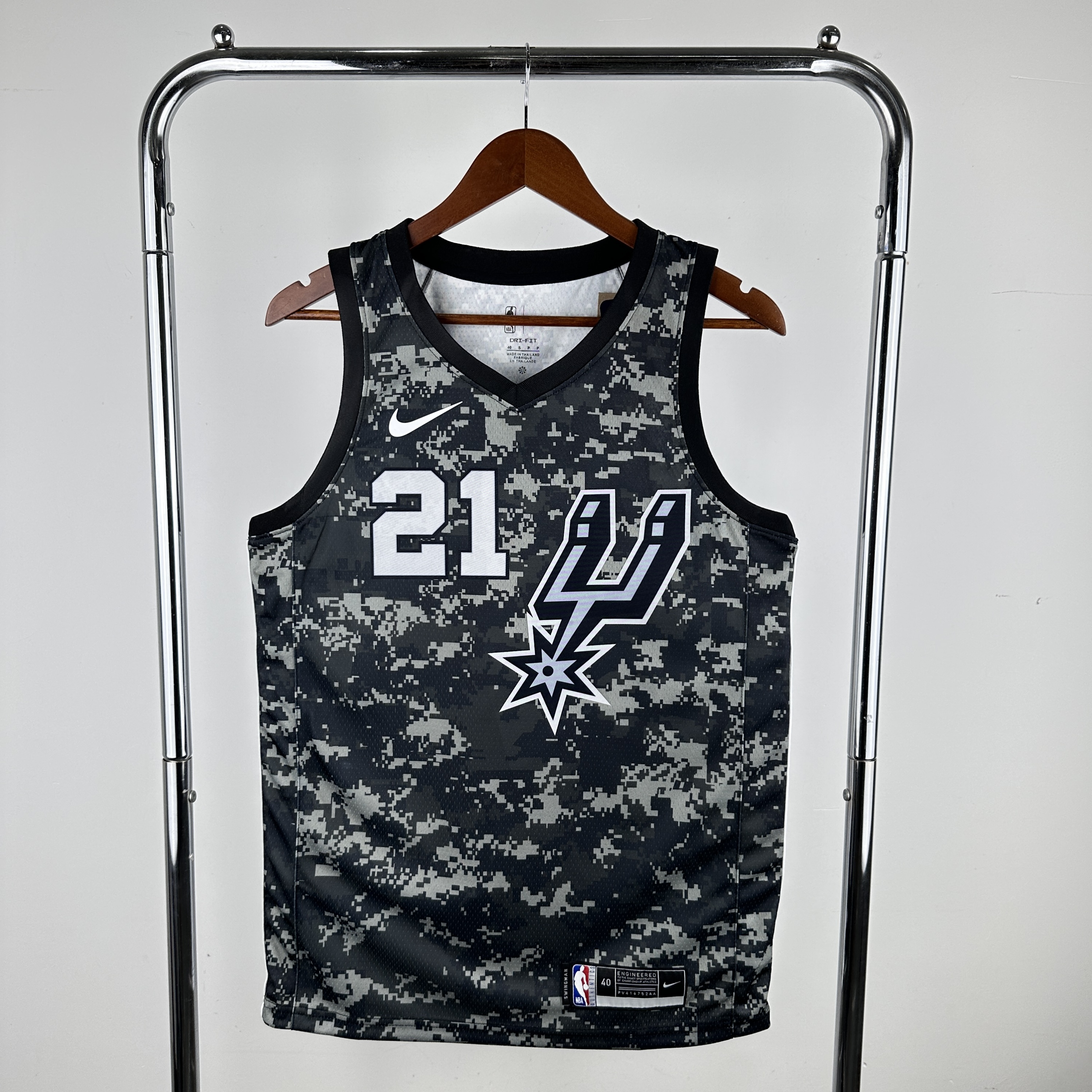 Men San Antonio Spurs #21 Duncan Camo Nike 2024 NBA Jersey